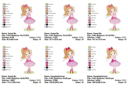 Matriz de Bordado Bailarinas Encantadas do Ballet Ponto Sketch