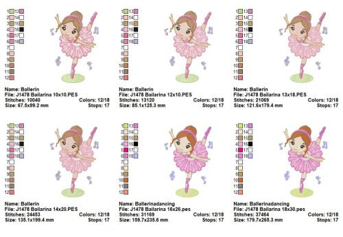 Matriz de Bordado Bailarina Dançando Música Ponto Cheio