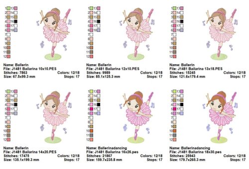 Matriz de Bordado Coleção Bailarinas Encantadas Ponto Sketch