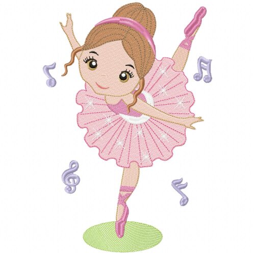 Matriz de Bordado Coleção Bailarinas Musicais Ponto Cheio