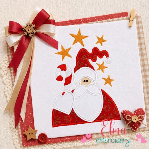 Matriz de Bordado Papai Noel Natalino Aplique