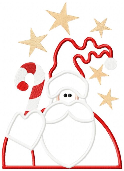 Matriz de Bordado Papai Noel Natalino Aplique