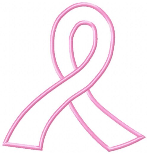 Matriz de Bordado Laço Rosa Conscientização Aplique