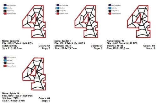 Matriz de Bordado Número 4 Teia de Aranha Aplique