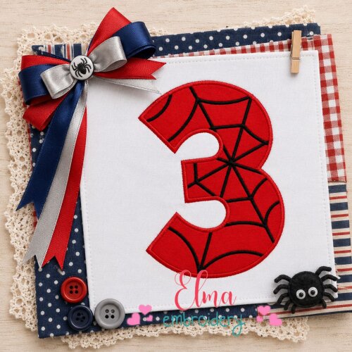 Matriz de Bordado Número 3 Teia de Aranha Aplique