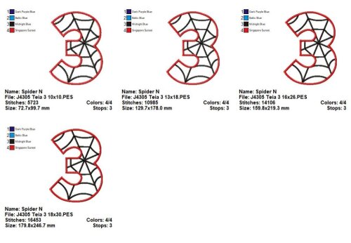 Matriz de Bordado Número 3 Teia de Aranha Aplique