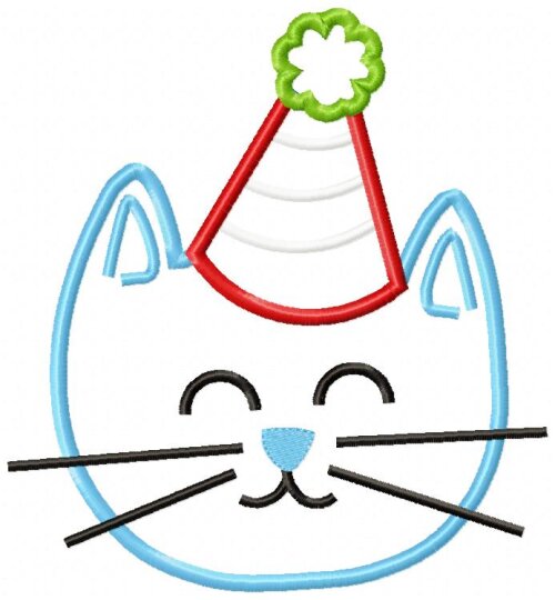 Matriz de Bordado Gatinhos de Aniversário Aplique Coleção