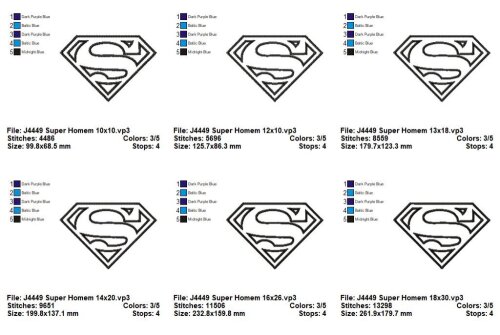 Matriz de Bordado Símbolo Super Homem Aplique
