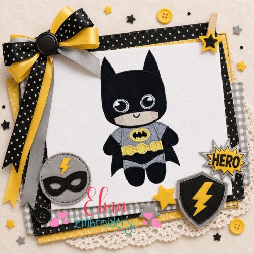 Matriz de Bordado Herói batman Infantil Aplique