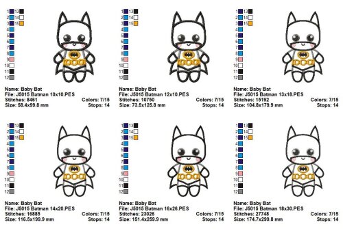 Matriz de Bordado Herói batman Infantil Aplique