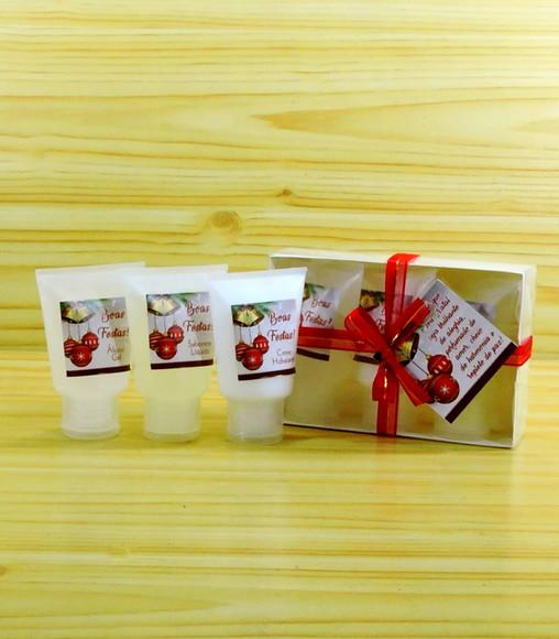 Kit Lembrancinha de Natal Álcool Gel Sabonete Hidratante
