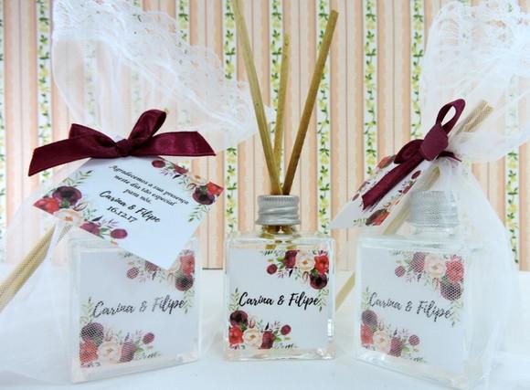 Lembrança Casamento Mini Aromatizador Difusor Vareta Marsala
