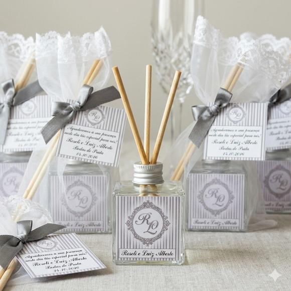 Lembrança Elegante Bodas de Prata Aromatizador 25 Anos