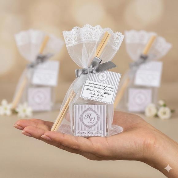 Lembrança Elegante Bodas de Prata Aromatizador 25 Anos