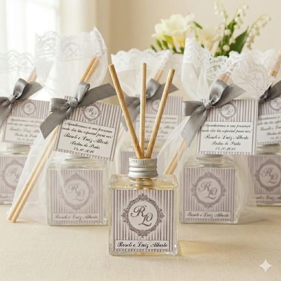 Lembrança Elegante Bodas de Prata Aromatizador 25 Anos
