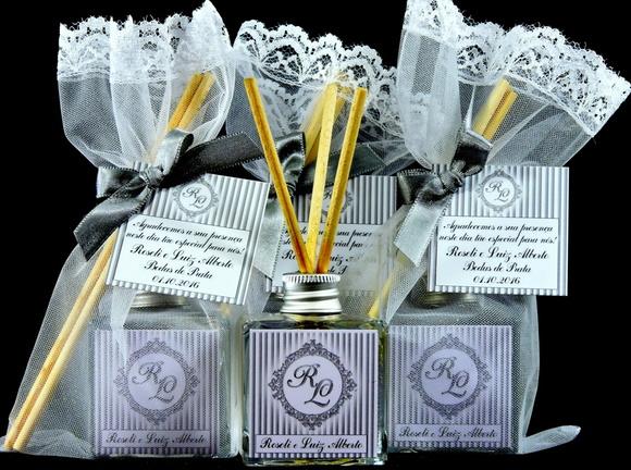 Lembrança Elegante Bodas de Prata Aromatizador 25 Anos
