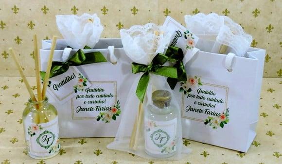 Lembrancinha Agradecimento Mini Aromatizador Sacolinha Verde