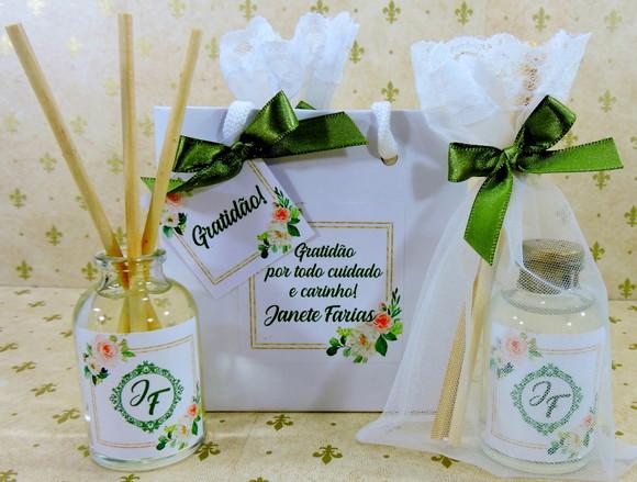 Lembrancinha Agradecimento Mini Aromatizador Sacolinha Verde