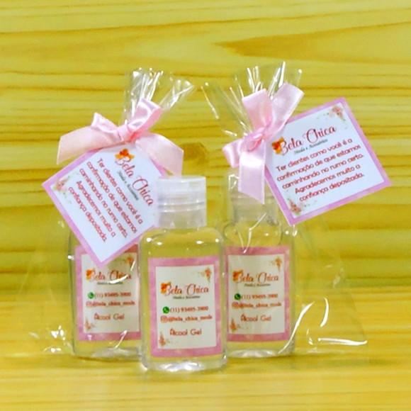 Lembrancinha Agradecimento Personalizada Álcool Gel Saquinho