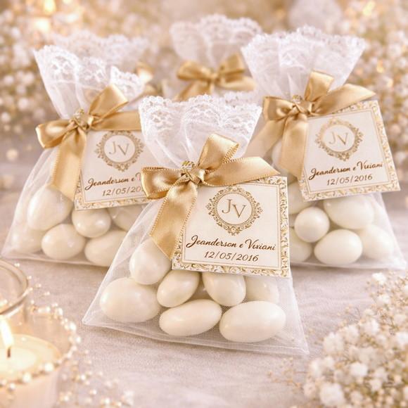 Lembrancinha Amêndoas na Organza