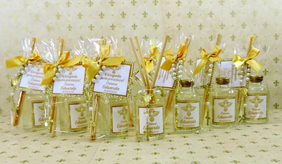 Lembrancinha Batizado Mini Difusor com Tercinho Mini Terço