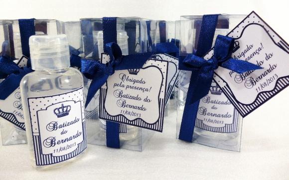 Lembrancinha Batizado Personalizada Álcool Gel na Caixinha