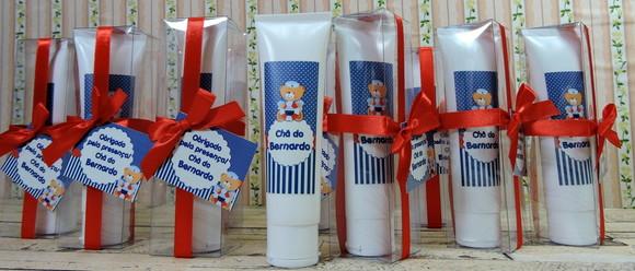 Lembrancinha Bisnaga com Hidratante na Caixinha Chá de Bebê