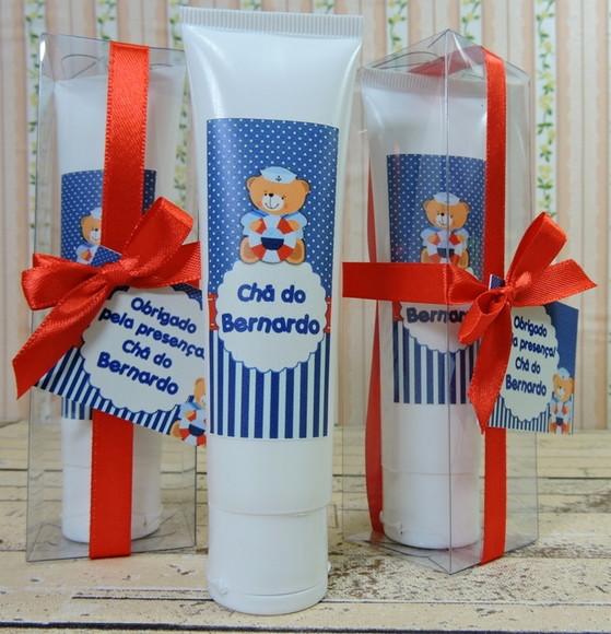 Lembrancinha Bisnaga com Hidratante na Caixinha Chá de Bebê