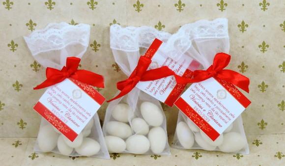 Lembrancinha Casamento Amêndoas da Sorte Saquinho Organza