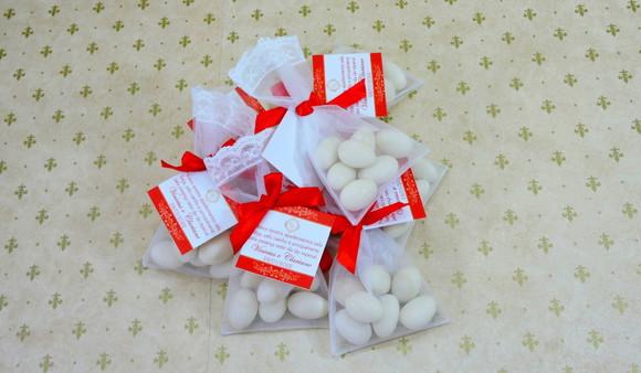 Lembrancinha Casamento Amêndoas da Sorte Saquinho Organza