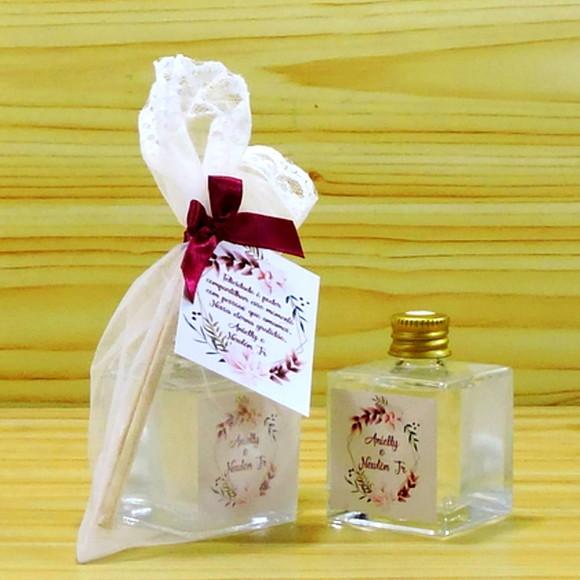 Lembrancinha Casamento Mini Aromatizante Vareta Marsala