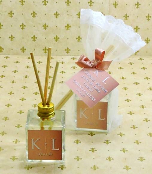 Lembrancinha Casamento Mini Difusor Cubo Vareta Aromatizante