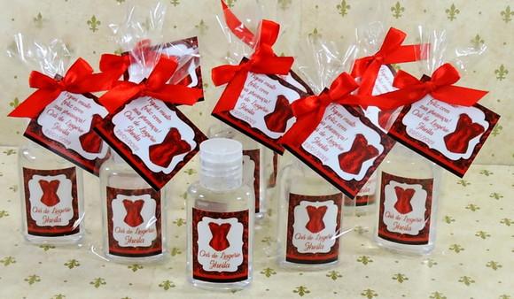 Lembrancinha Chá de Lingerie Personalizada Álcool Gel