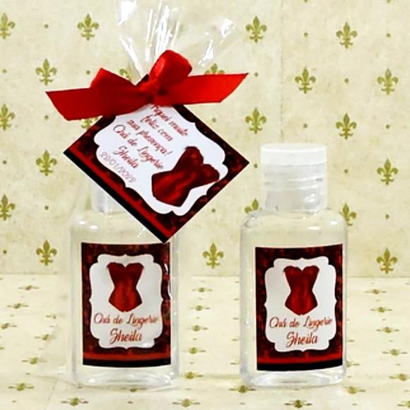 Lembrancinha Chá de Lingerie Personalizada Álcool Gel