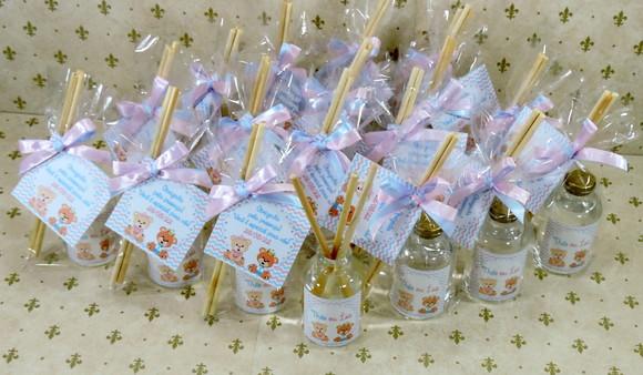 Lembrancinha Chá de Revelação Mini Difusor Cheirinho de Bebê