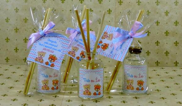Lembrancinha Chá de Revelação Mini Difusor Cheirinho de Bebê