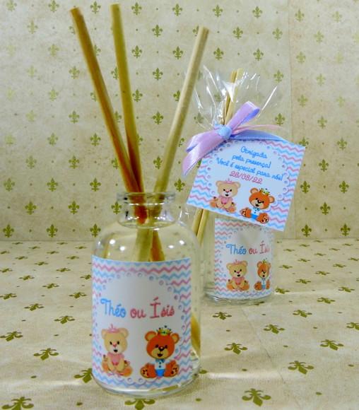 Lembrancinha Chá de Revelação Mini Difusor Cheirinho de Bebê