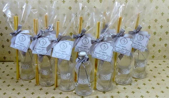 Lembrancinha Cinturinha Pet 90 ml Casamento Bodas de Prata