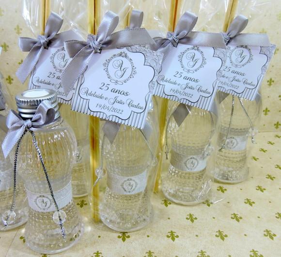 Lembrancinha Cinturinha Pet 90 ml Casamento Bodas de Prata