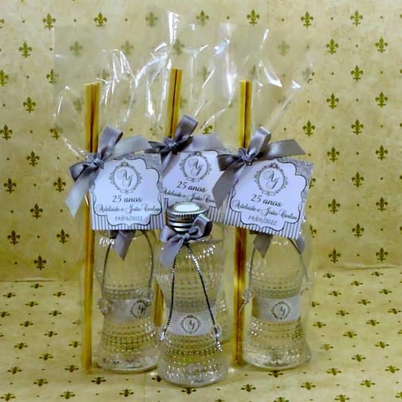 Lembrancinha Cinturinha Pet 90 ml Casamento Bodas de Prata