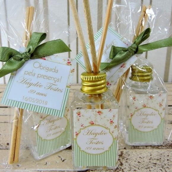Lembrancinha de Aniversário Mini Aromatizador Difusor Verde