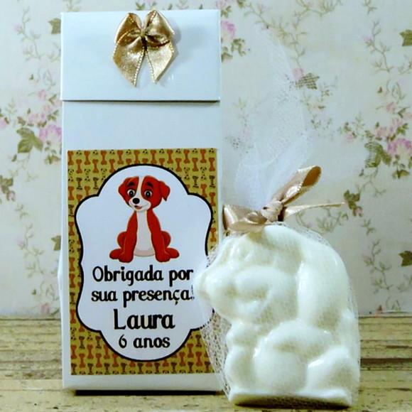 Lembrancinha de Aniversário Sabonete Cachorrinho na Caixinha