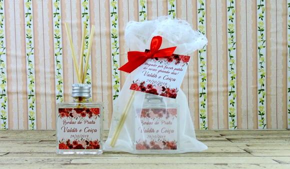 Lembrancinha de Bodas de Prata Mini Aromatizante Cubo 50 ml