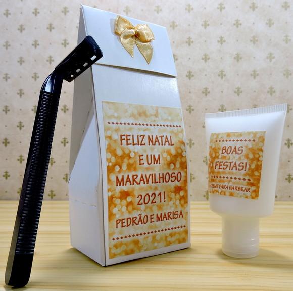 Lembrancinha de Casamento Barbeador e Creme Barba Padrinhos