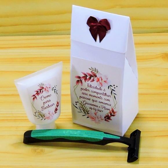 Lembrancinha de Casamento Barbeador e Creme Barba Padrinhos