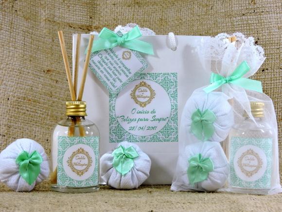 Lembrancinha de Casamento com Mini Difusor e 2 Sachês
