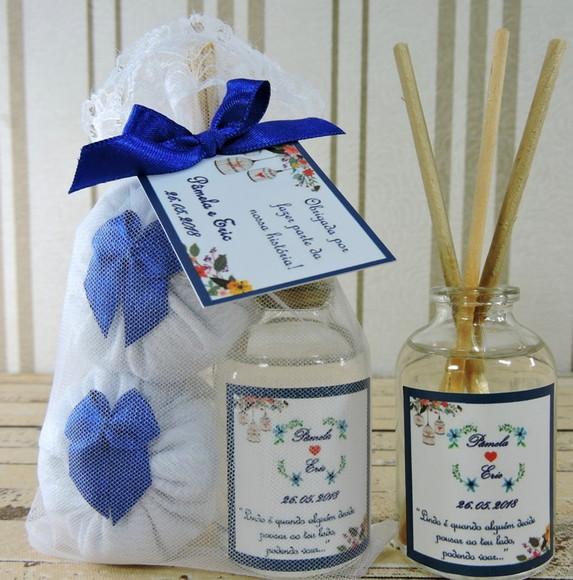 Lembrancinha de Casamento Dois Sachês e Mini Aromatizante