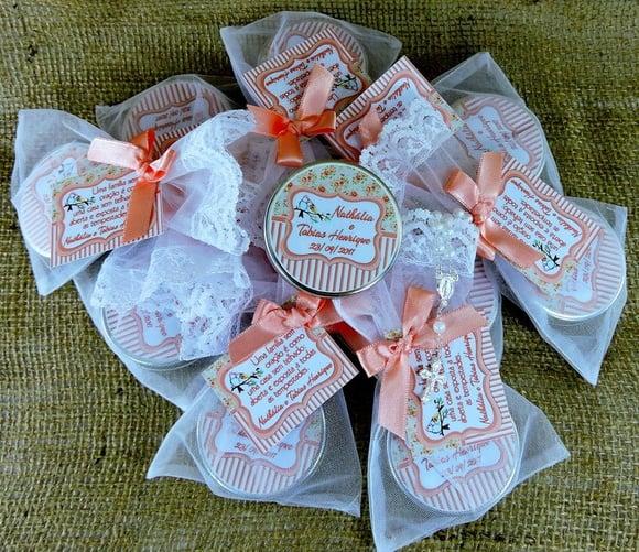 Lembrancinha de Casamento Latinha com Mini Terço