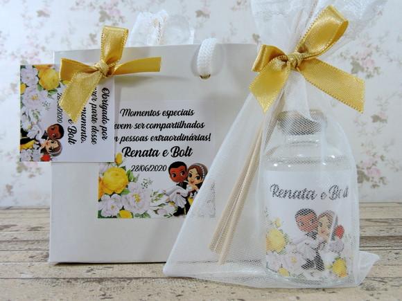 Lembrancinha de Casamento Mini Difusor na Sacolinha