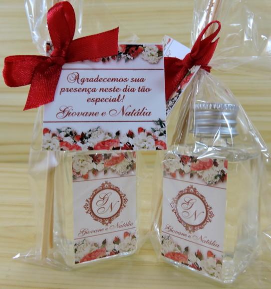 Lembrancinha de Casamento Mini Difusor Varetas Brasão
